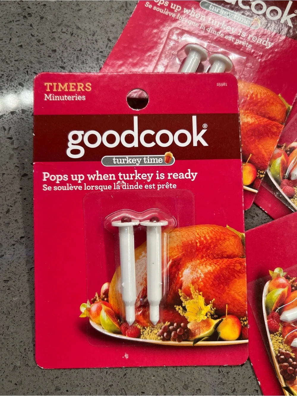 New! Goodcook White Turkey Timers - Pops Up When Turkey Is Ready (Set of 4)